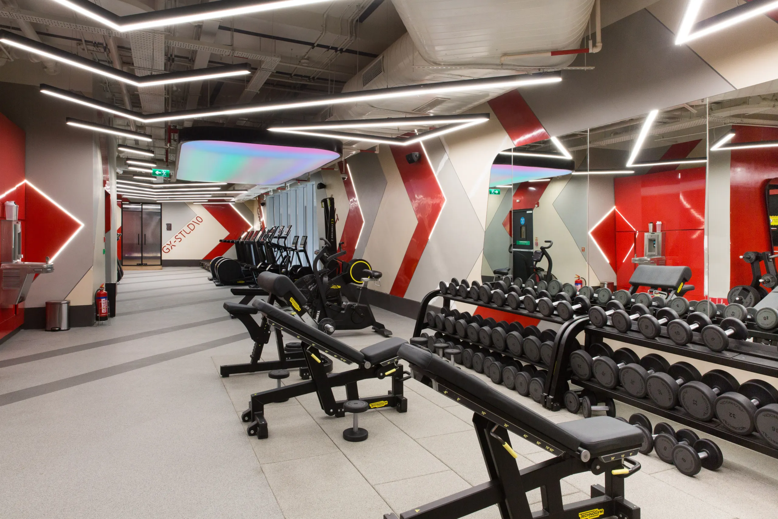 Free weights area at DLF THRIVE Gurugram